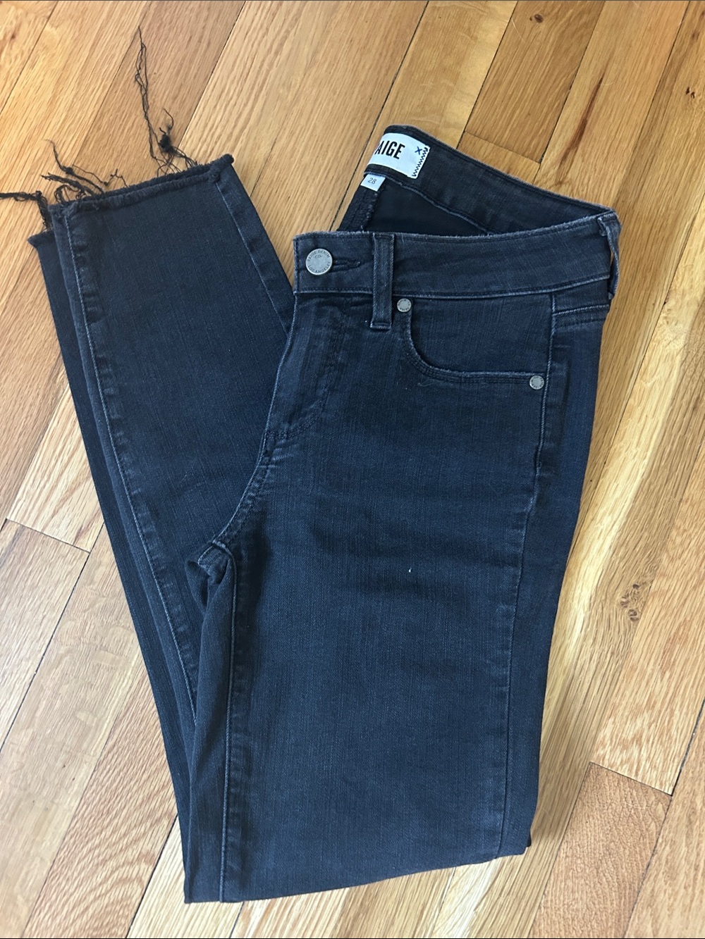 Paige Frame Denim High-Rise Black Skinny Jeans - Women